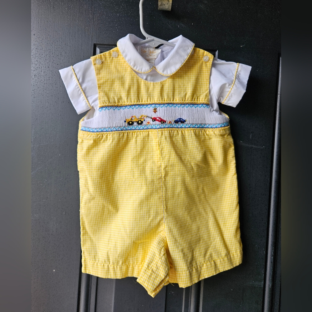 Smocked cars yellow JonJon